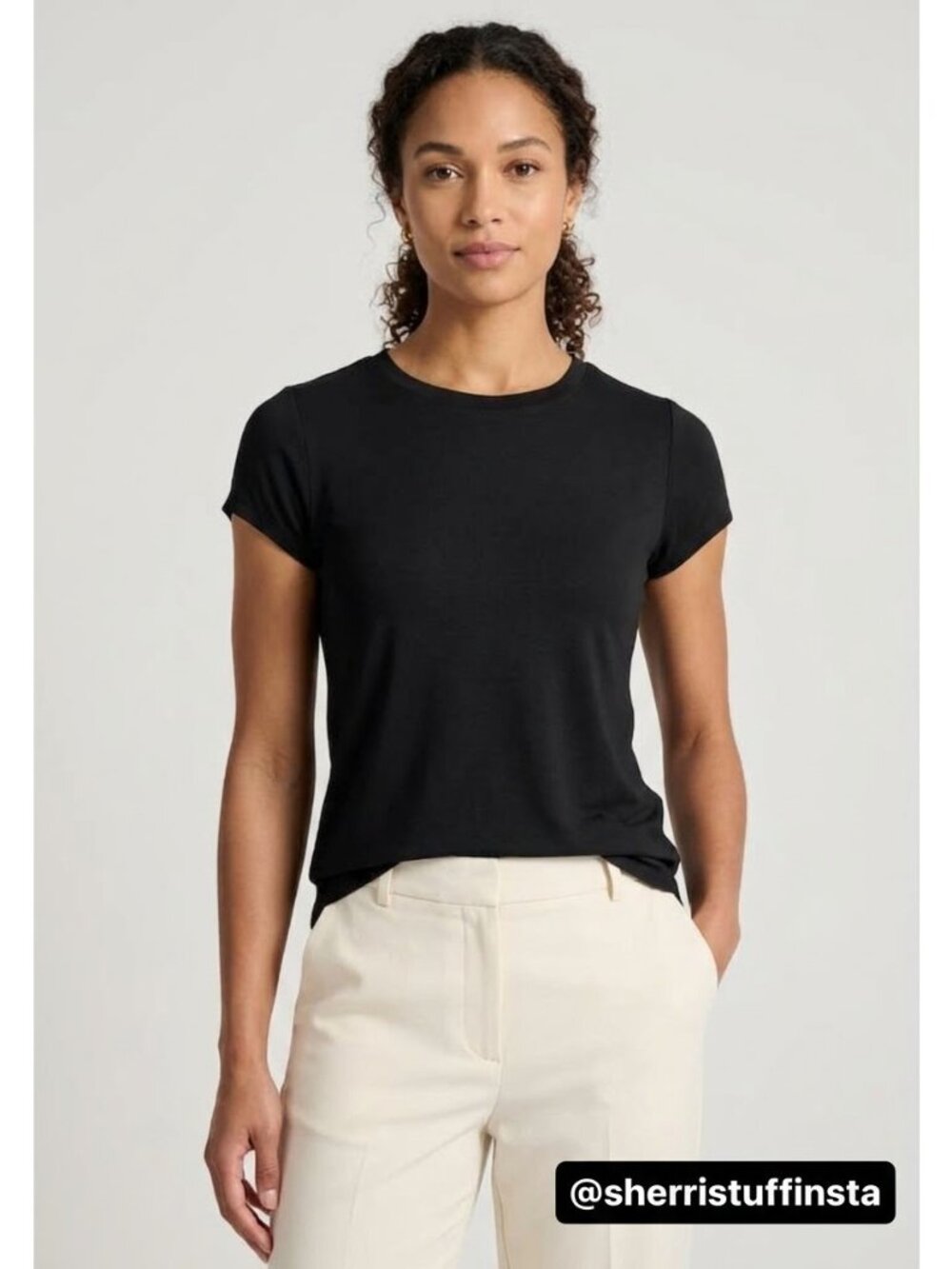 NWT New J.Jill Pima Short Sleeve Tee T-Shirt Black 2X 100% Pima Cotton Size 2X